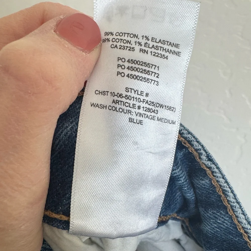 ARITZIA Denim Forum "No Stress" Straight Leg Jeans Medium Blue Size 27 - Picture 5 of 6